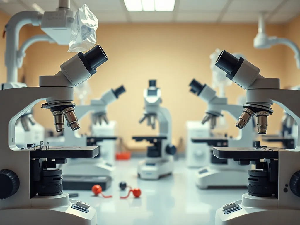 Clinical laboratory setting, microscope slides and molecular